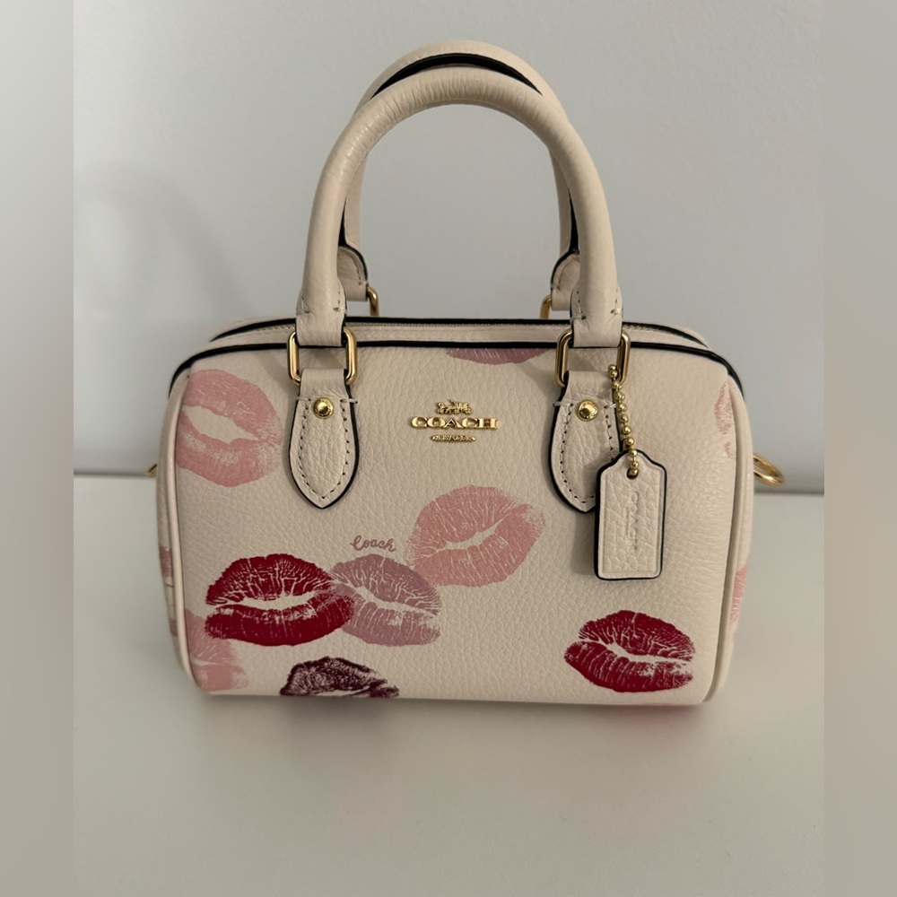Coach Mini Rowan Crossbody Bag With Lips Print